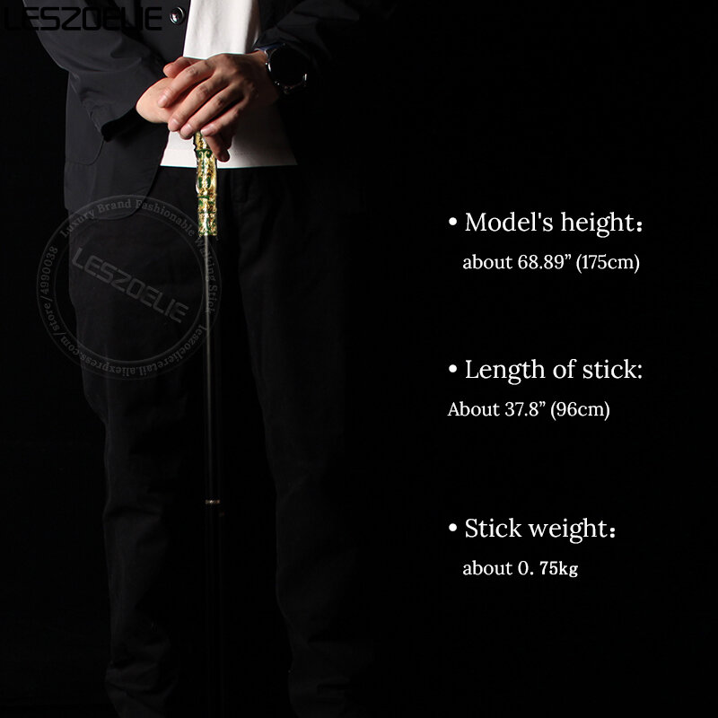 8色96センチメートル高級パターンシルバーゴールドウォーキングスティック男ファッショナブルな杖女性パーティーウォーキング杖エレガントな着脱式スティック
