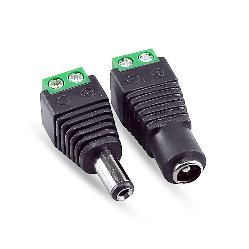 Connecteur DC mâle et femelle, adaptateur de prise d'alimentation pour caméras de vidéosurveillance, bande lumineuse LED a7, 2.1mm x 5.5mm