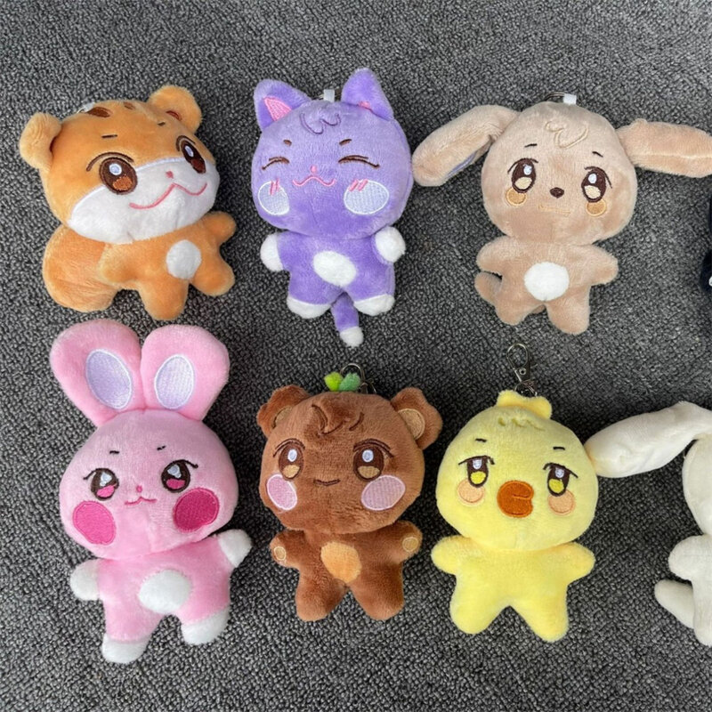 3.94in Kpop ATEEZ Keychain Plush Doll Soft Stuffed Cartoon Toy Hongjoong Seonghwa Yunho Mingi Jongho Keyring Backpack Pendant