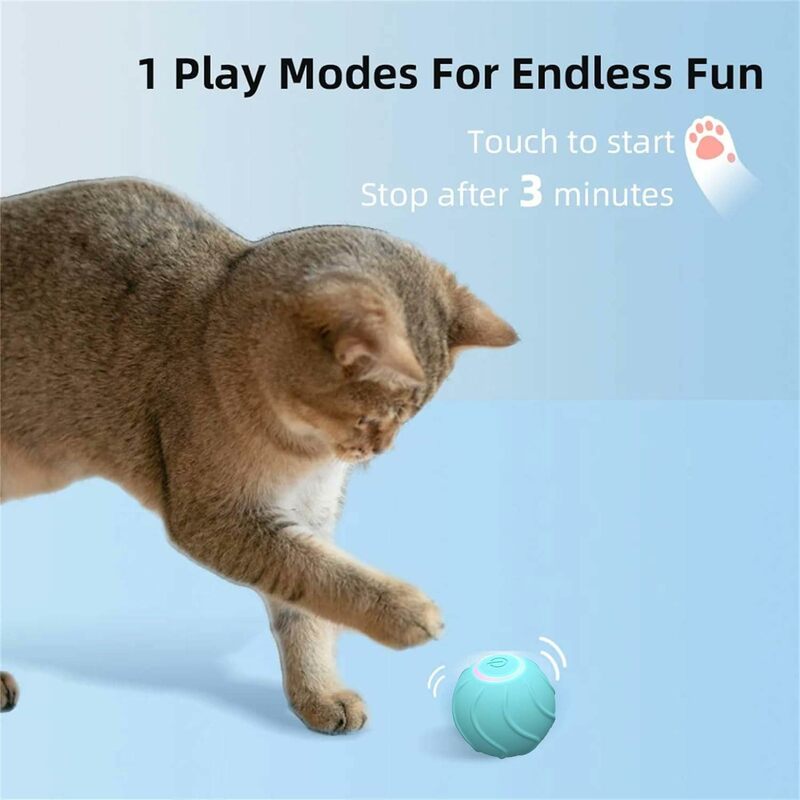インテリジェントインタラクティブな猫のおもちゃ,ジャイロスコープを備えたパワーボール2.0,スマートな猫のボールは,抗咬傷を軽減し,quiatedureが刺激されます
