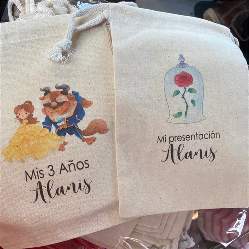 Set of 20 Personalized Favor Bags, Princess party favor bags, Small Princess Baby Shower Baptism Party gift bags
