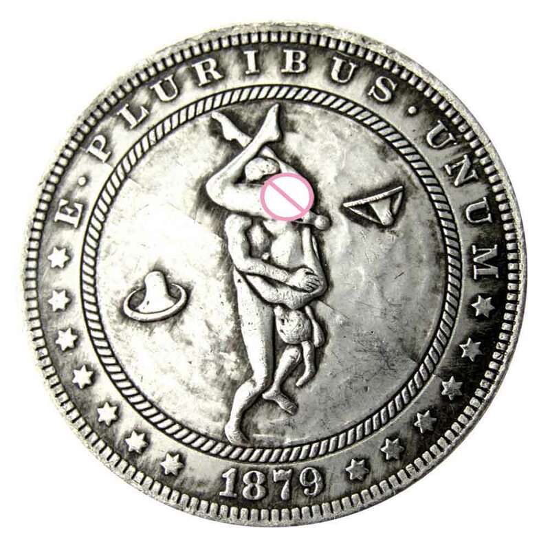 Romantic 3D Angel's Hug Nightclub One-Dollar Art Couple Coins Pocket Decision Coin Commemorative Good Luck Coin+Gift Bag