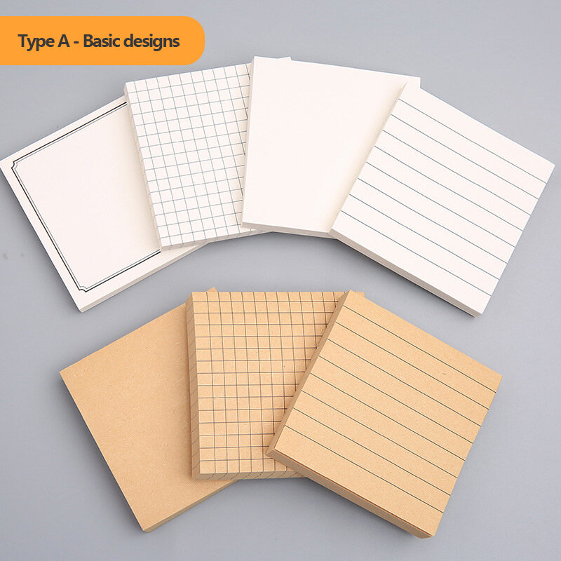 1Pcs 80 Vellen Kleverige Briefpapier Notepad Kantoor Bookmark Sticky Notes Khaki/Wit/Stickers In Notebook Memo Pad