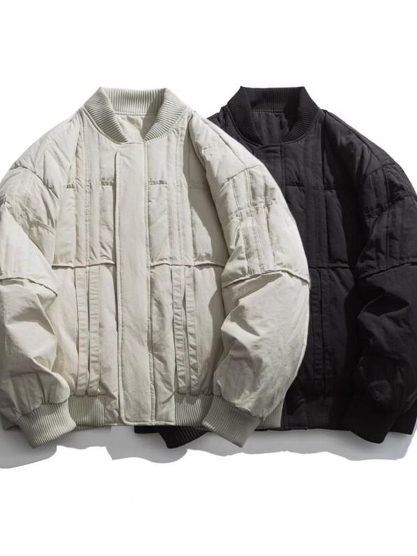 남녀공용 아메리칸 디자인 두꺼운 야구 재킷, 트렌디한 루즈핏 코튼 플러시 코트, 커플용 겨울 신상