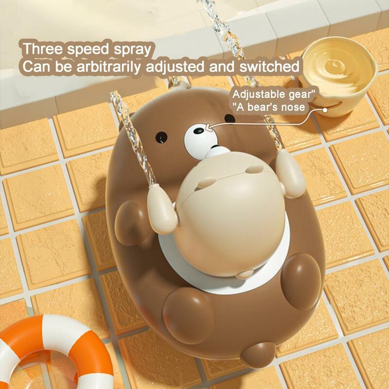1 Set Infant Shower Toy Burr-free Waterproof Cartoon Bear Boys Girls Gift Shower Bathtub Toys Electric Sprinkler Toy
