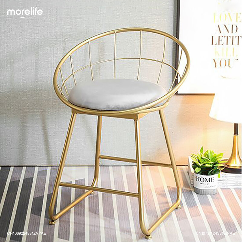 Круговое Золотое барное кресло, металлический высокий стул с открытой спиной, обеденные стулья, барные стулья, барная мебель