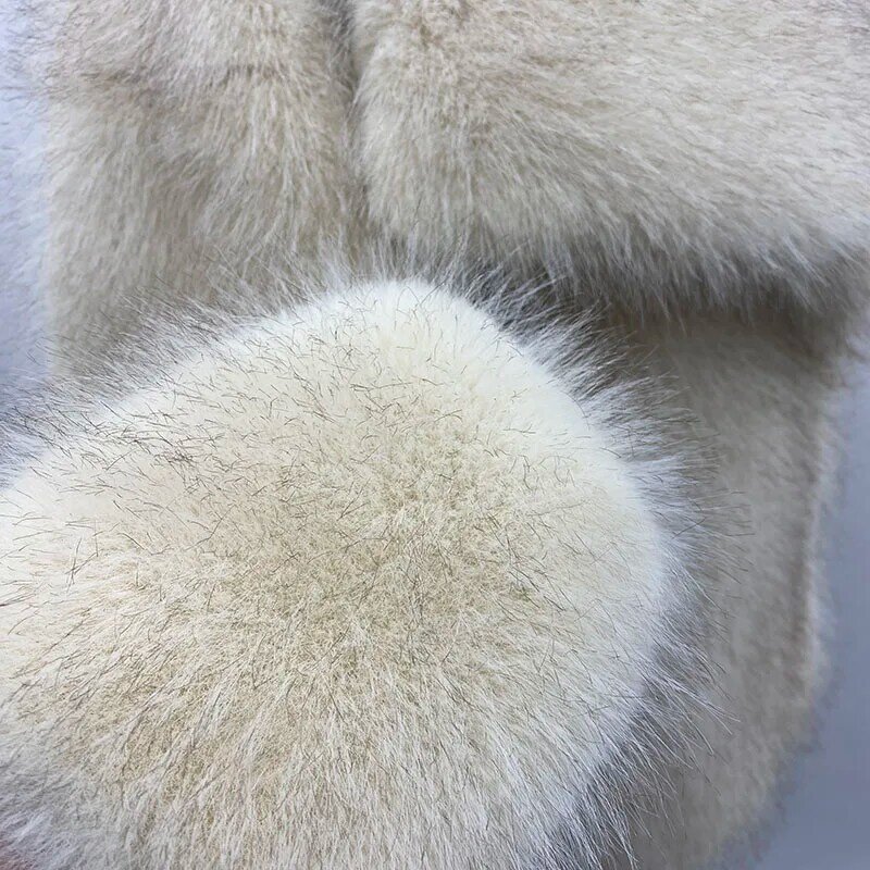 Cross border pakaian wanita AliExpress mantel bulu rubah imitasi tebal, jaket bulu palsu longgar kerah besar musim dingin baru