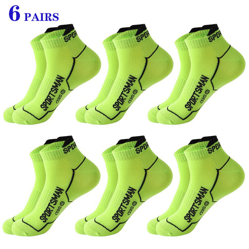 6 Pairs Ankle Socks Men Cotton Sport Running Socks Spring Summer Protective Ankle Socks Thin Breathable Fitness Run Short Socks