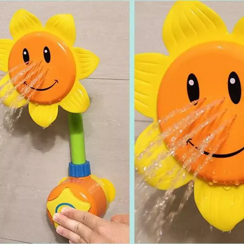 [Divertente] bagno girasole rubinetto a spruzzo d'acqua doccia infantile acqua estate spiaggia giocattoli faccia sorridente giocare acqua paddle tap giocattolo per bambini