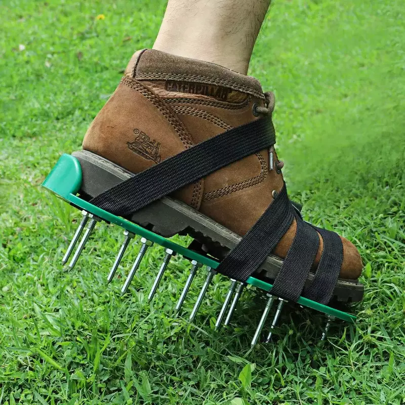 Scarpe aeratore da prato nuovo arrivo con 6 lacci delle scarpe da giardino coltivatore di erba scarificazione strumento per unghie lswd