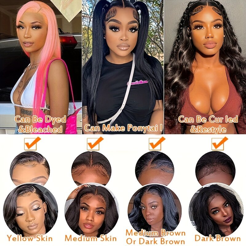 250 Density 48 Inches 9x6 HD Lace Wigs Straight Human Hair Lace Frontal Wig Bleach Knots Glueless Lace Wigs Ready To Wear