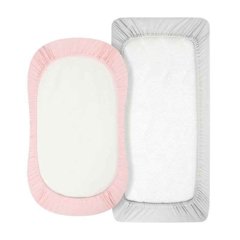 2 قطعة الطفل المجهزة ورقة السرير الوليد تغيير غطاء الوسادة الصلبة تنفس سرير المجهزة ملاءات مهد غطاء مرتبة