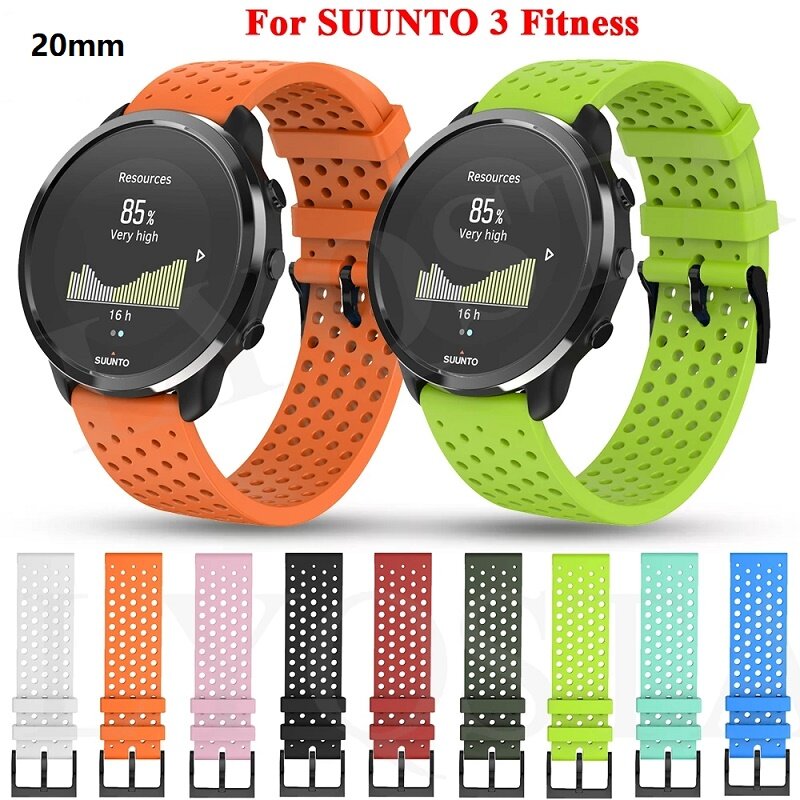 Neue 20mm Strap Weiche Atmungsaktive Silikon Band für Suunto 3 Fitness Sport Smart Uhr Armband für Suunto3 Fitness Correa strap