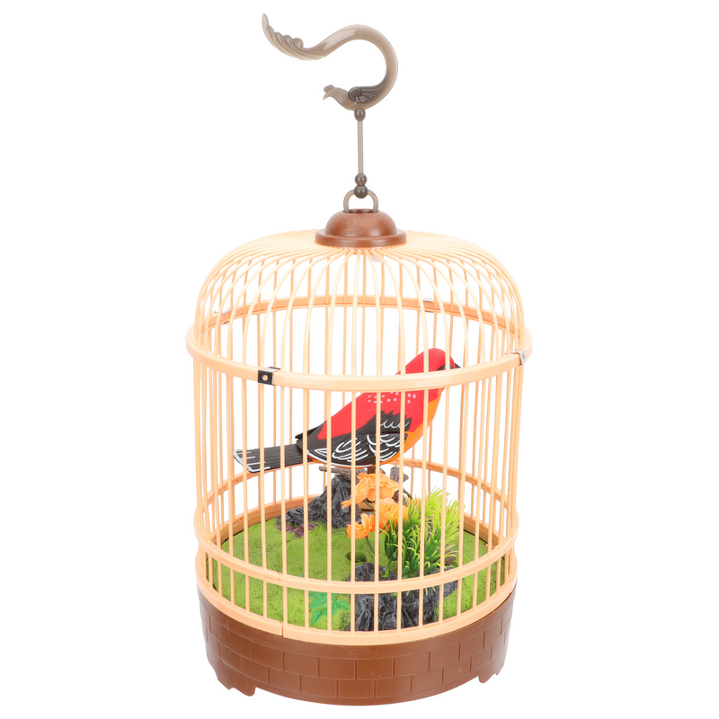 Toy For Kids Fake Bird Cage Unique Singing Simulation Plastic Acoustic Interactive Small Toys