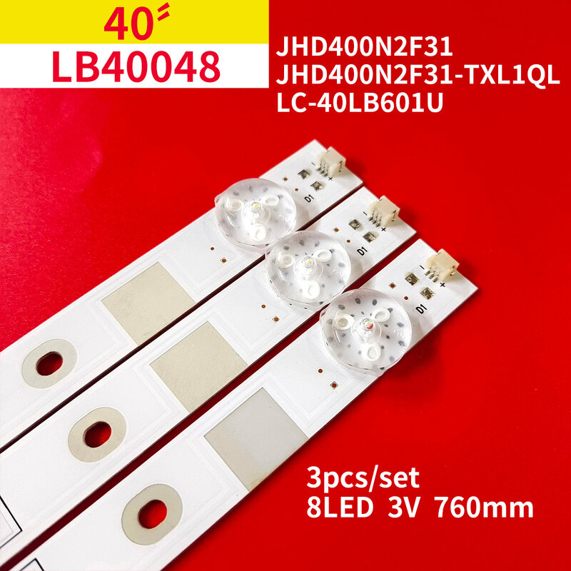 15Pcs/5Set LED Backlight Strip LB40048 8 Lamps for 40" TV JHD400N2F31 JHD400N2F31-TXL1QL LC-40LB601U
