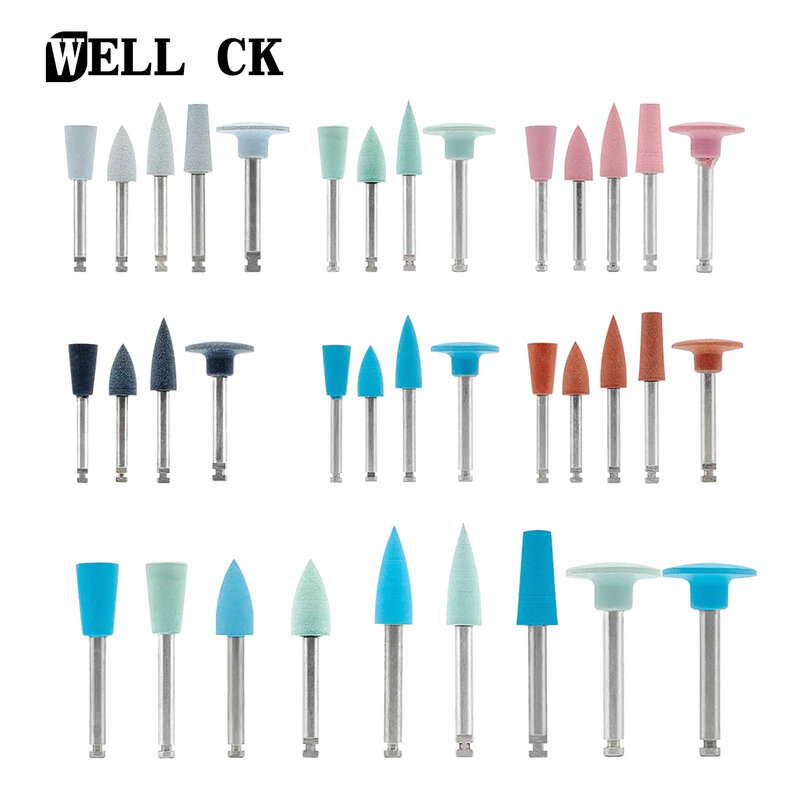 WELLCK 치과 실리콘 그라인딩 헤드 치아 광택기, 저속 기계 연마 치과 도구, 치과 실험실, 12 개, 10 개/팩