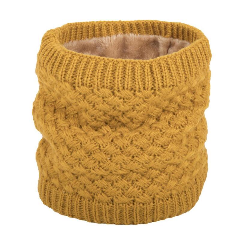 Sciarpa da collo a cerchio invernale da donna, sciarpa con colletto in filato di lana termica morbida