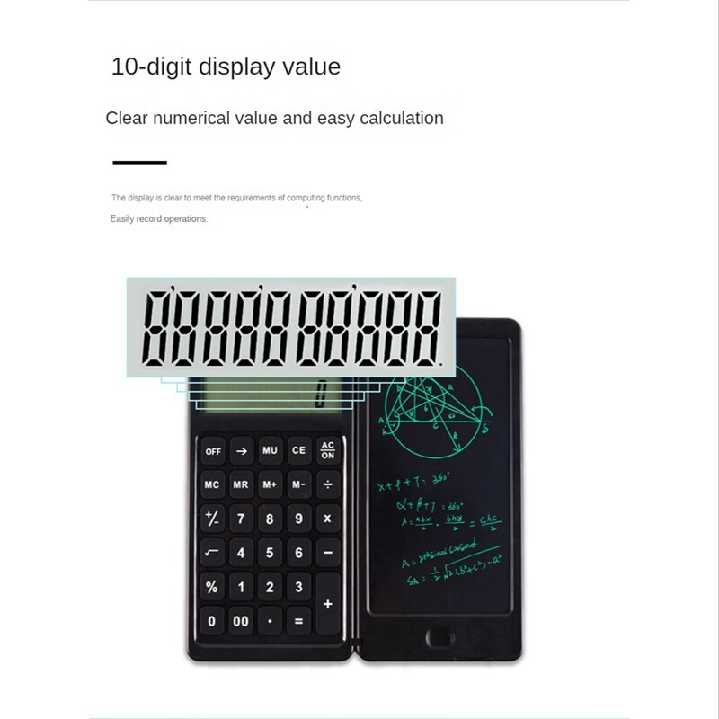 미니 태양열 계산기 디지털 그래픽 태블릿 LCD 쓰기 패드, 스타일러스 휴대용 계산기, 6.5 인치