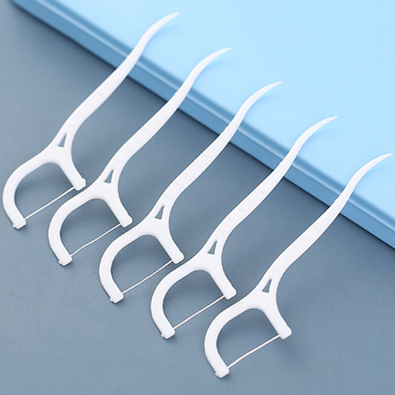 50/100 pçs floss toothpick conjunto portátil descartável flossers varas ferramenta de limpeza do dente escova dental interdental higiene oral cuidados