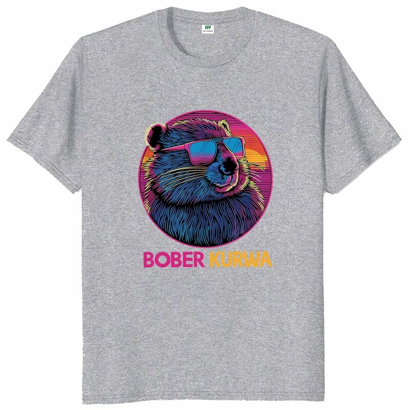 T-shirt retrô unissexo Bober Kurwa, Tendência Engraçada Meme, Y2k, 100% Algodão, Soft O-pescoço Tee Tops, Tamanho UE, Homens e Mulheres