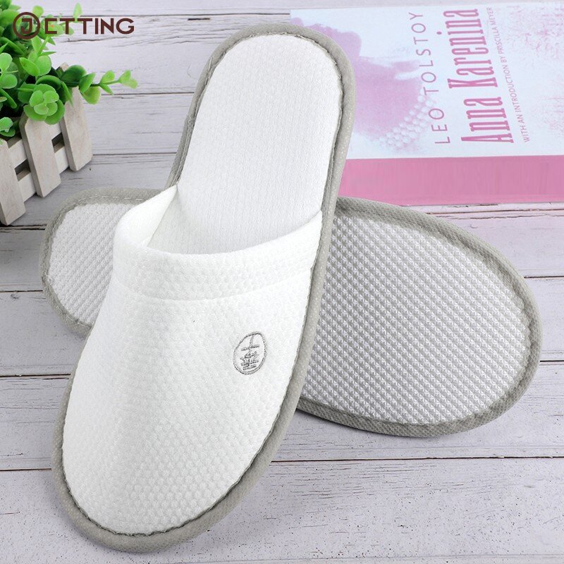 Solid Color White Hotel Room Light Non Slip Casual Home Disposable Slippers For Women 36，37，38，39，40,41