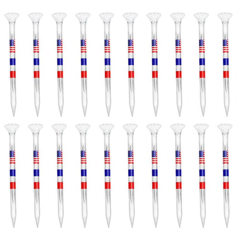 Break-resistant Golf Tees Premium Unbreakable Golf Tees 20 Pcs Transparent Plastic Reduce Friction American National for Side