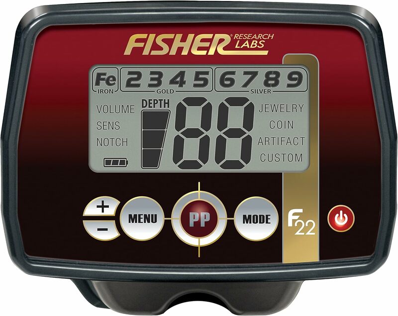 Fisher-Detector de metais à prova de intempéries, 9 "bobina, todos os fins, alta sensibilidade, busca profunda, F22