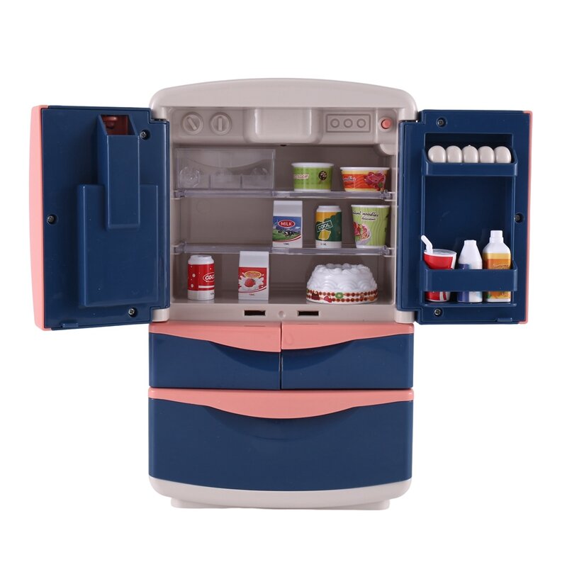 Yh218-2Ce frigorifero per simulazione domestica piccoli elettrodomestici per bambini giocattoli ragazzi e ragazze impostano musica con luci