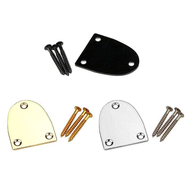 3 Holes Metal Guitar Neck Joint Plates Replacement Electric Guitar Neck Plate with Screws Guitar Hardware Parts DropShipping