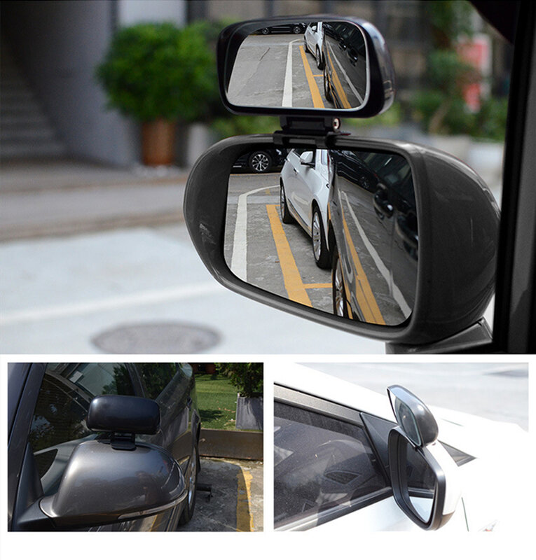 Espejos de coche ajustables de ángulo Universal, espejo de punto ciego convexo ancho, retrovisor automático, espejo lateral inverso, accesorios de estacionamiento