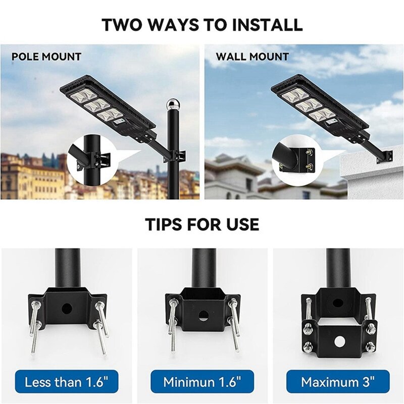 1Set Extension Mount Metal LED Light Mounting Pole Outdoor Street Light Arm Black