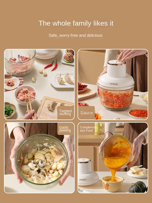 Meat grinder, household electric small stuffing machine, multi-function meat grinder, garlic paste mixer, food supplement