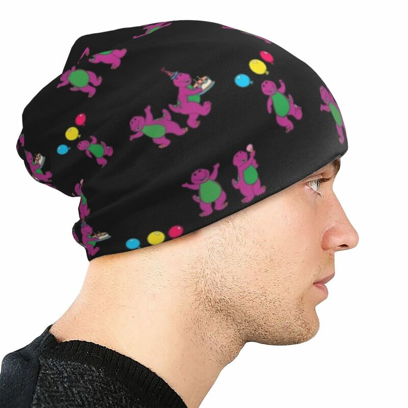 Barney & Friends Cartoon Cap regalo per bambini moda autunno inverno Skullies berretti cappelli primavera caldo termico elastico cappello lavorato a maglia
