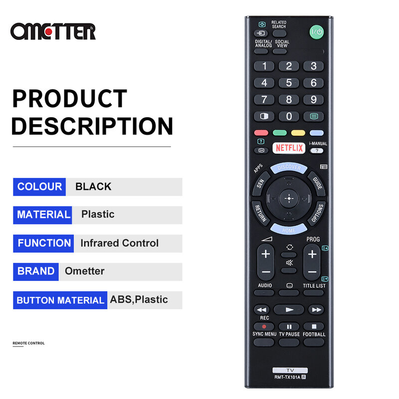 RMT-TX101A Cocok untuk Sony BRAVIA TV Remote Control KDL-40W700C KDL-32W700C KDL-48W700C