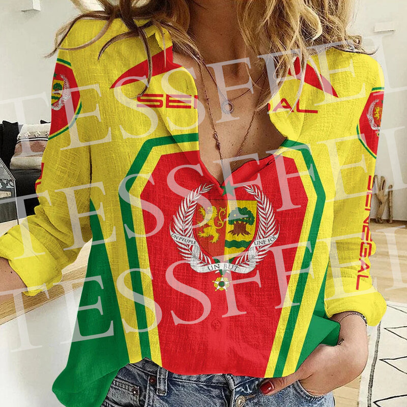Рубашка женская с длинным рукавом, Повседневная Уличная одежда с принтом африканских стран, Марокко, Сенегала, тигра, тату, в стиле ретро, Харадзюку, X5