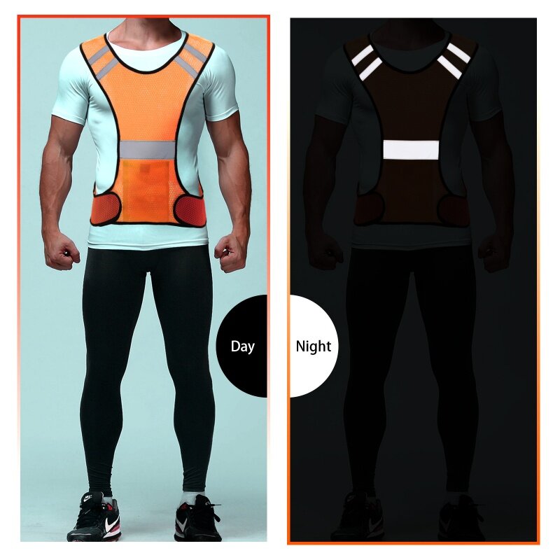 Night Running Reflective Vest Riding High Visibility Safety Jacket Mesh Cloth Jogging Cycling Motorcycle Outdoor Sport Waistcoat