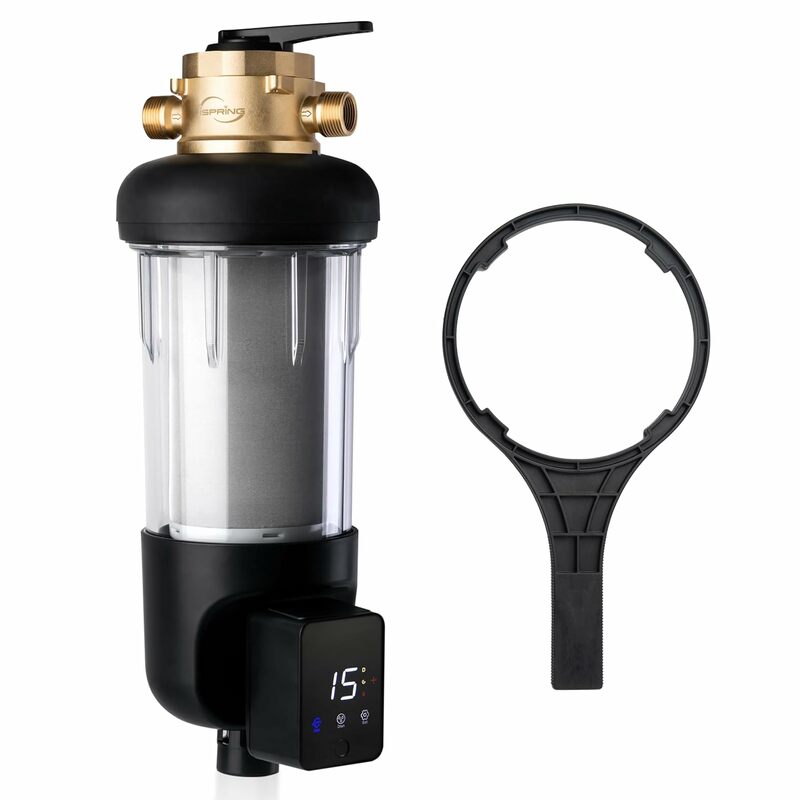 Whole House Prefilter, Spin-Down Sediment Water with Bypass, Upgraded Clear Housing, Jumbo Size