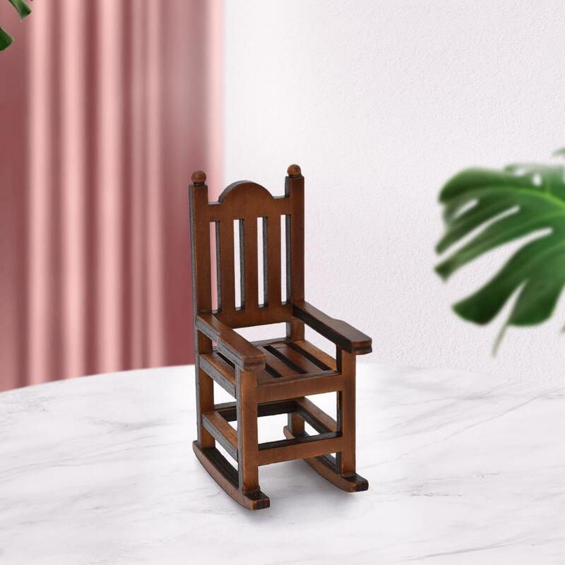 Dobra symulacja krzesło gładka powierzchnia niełamliwe miniaturowe krzesło domek dla lalek 1:12 Ornament domek dla lalek krzesło dla lalek