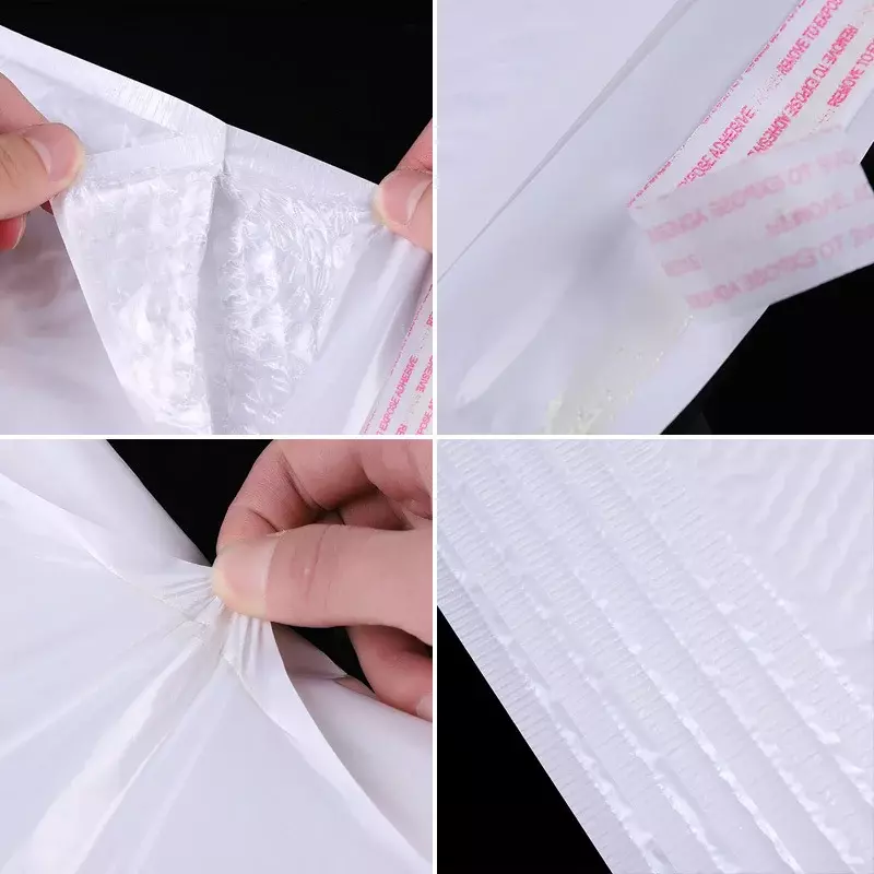 10-50buah amplop gelembung tas pengiriman busa putih bantalan surat gelembung poli tas kemasan segel sendiri 11cm 15cm 23cm grosir