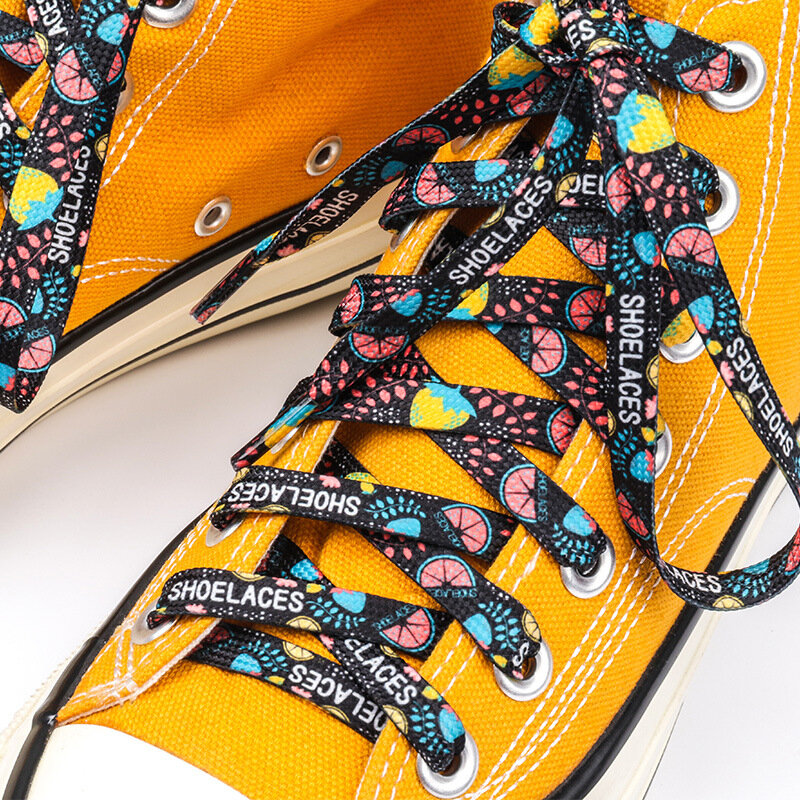 Cordones de lona para zapatillas deportivas, banda de goma para zapatos, planos, coloridos, a la moda, 1 par