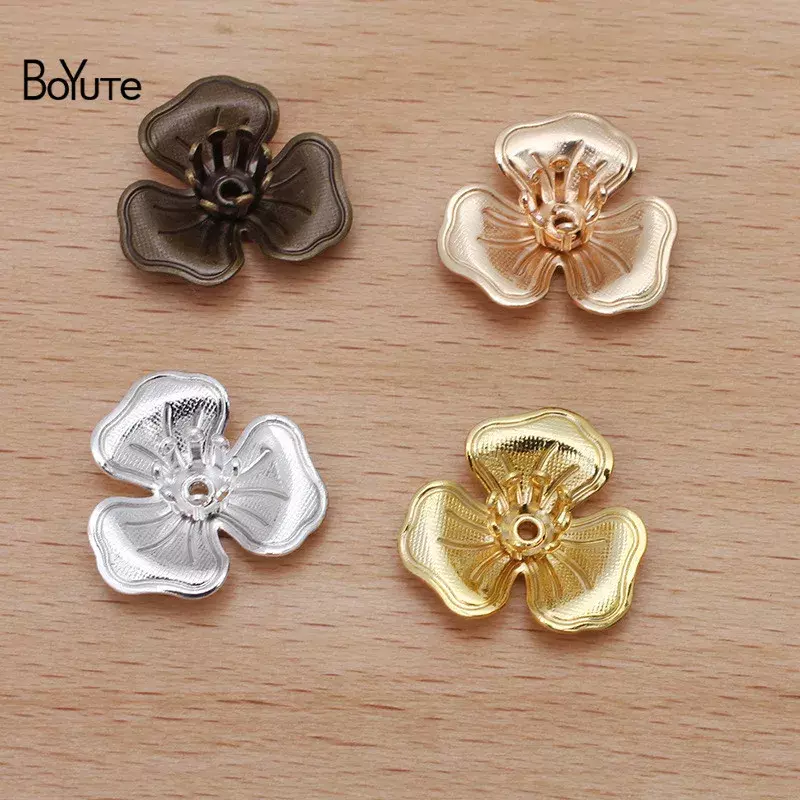 BoYuTe (100 pezzi/lottp) 16MM stampaggio ottone fiore perline Caps materiali fatti a mano risultati di gioielli fai da te