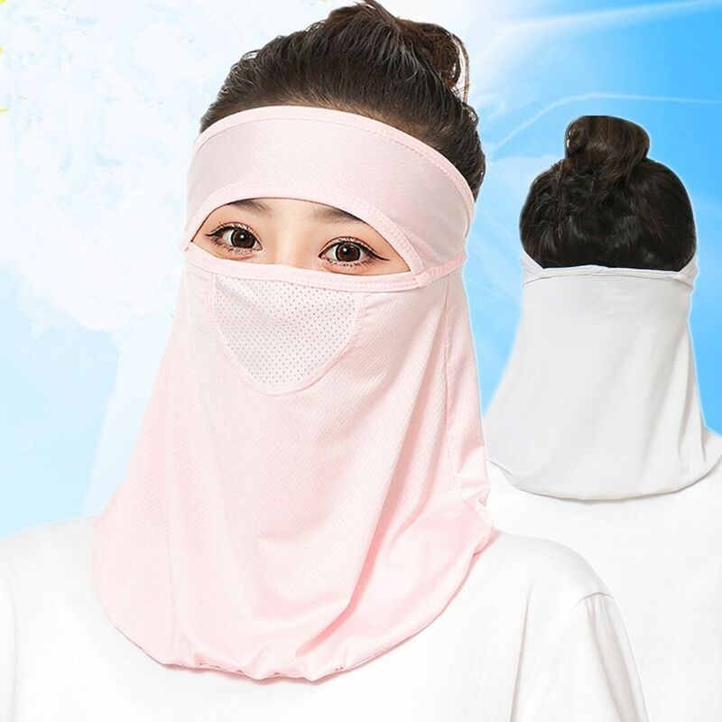 Однотонная Солнцезащитная маска для лица с откидной крышкой для шеи, летняя женская маска для лица для рыбалки, женская маска для лица с вырезом