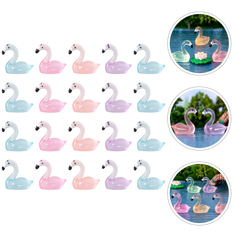 30Pcs Tiny Landscape Flamingo Ducks Miniature Mini Flamingo Crafts decorazione paesaggistica in vaso