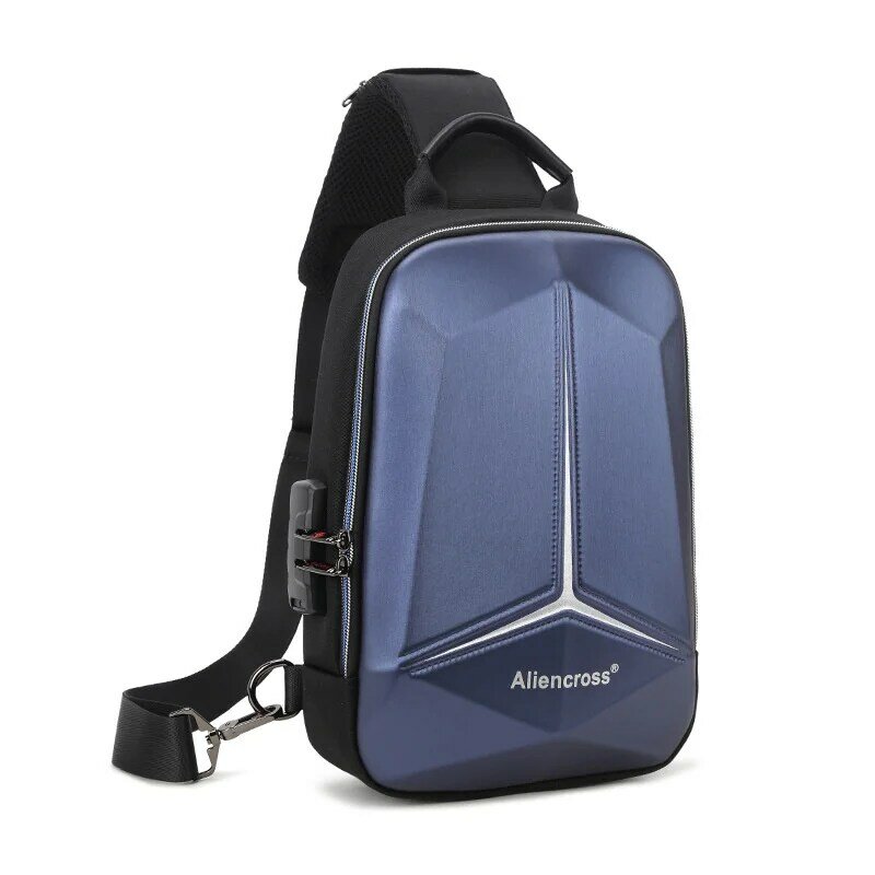 2023 New Polyhedron Men chest bag With USB charging Shoulder Bag husband Waterproof Password anti-theft crossbody bag Chest Pack