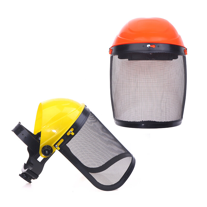 草刈り機用保護メッシュ付き安全ヘルメット,保護ブラシカッター,庭用帽子,1個