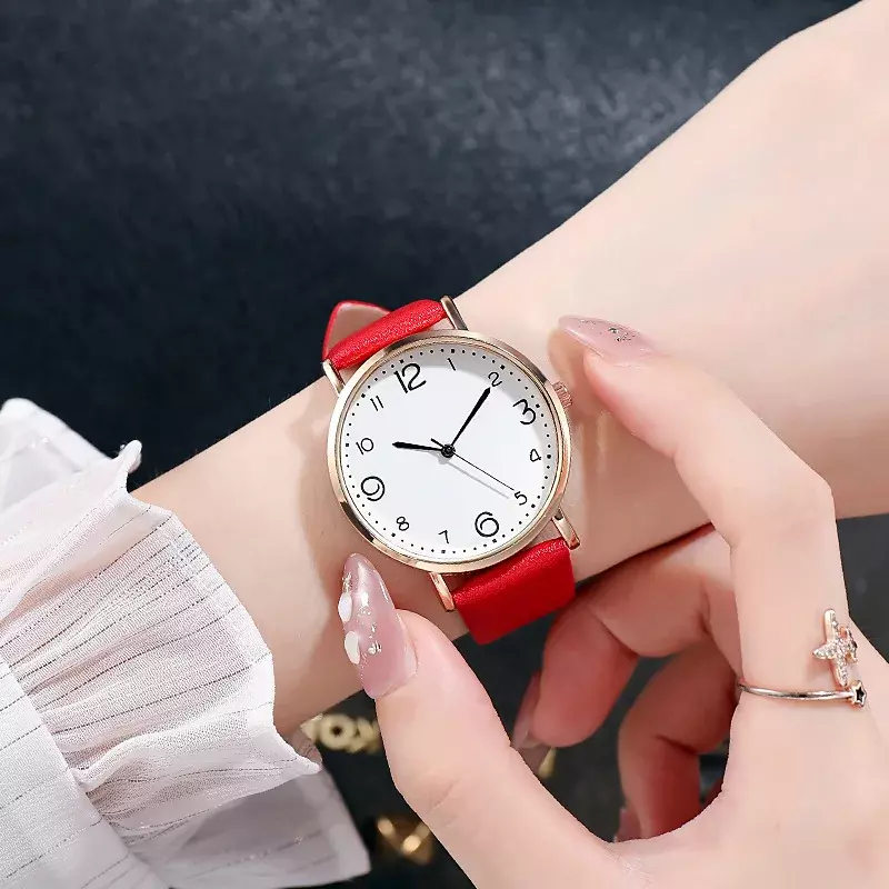 Jam tangan gelang kasual wanita Zegarek Damski, arloji Aloi kuarsa mewah, jam tangan kulit untuk wanita