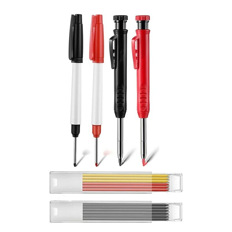 Mechanisches Tischlerstiftstiftset mit eingebautem Anspitzer und 12-teiligen Nachfüllungen, Schreib markierung werkzeuge für Architekten