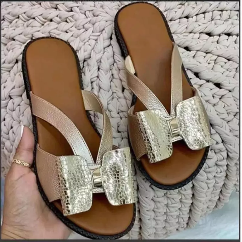 Low-heeled Flat WithSummer Outside Modern Slippers 2024 High Quality Ladies Shoes Shallow Mixed Colors Casual Women's Slippers