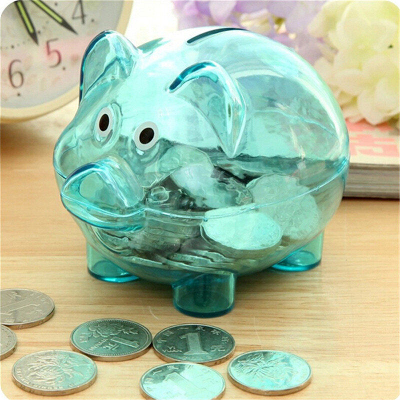 1pc Baby Plastic Piggy Bank Moeda Dinheiro Dinheiro Collectible Saving Box Pig Kids Gift Toy