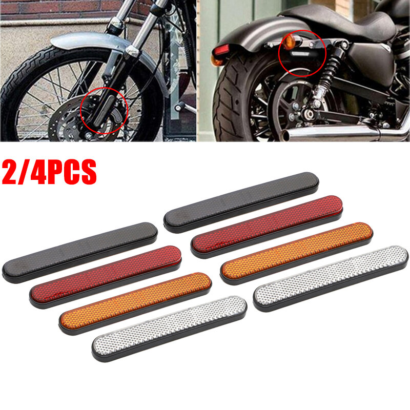 Pegatina reflectora de horquilla delantera para motocicleta, deslizador de patas inferiores, advertencia de seguridad para Harley Dyna Softail Sportster XL 883 1200 Fatboy